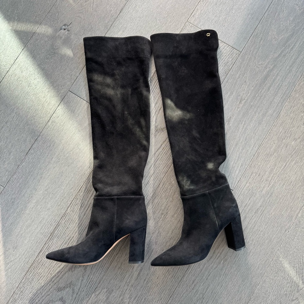 GIANVITO ROSSI  Block over the knee Suede Boots
